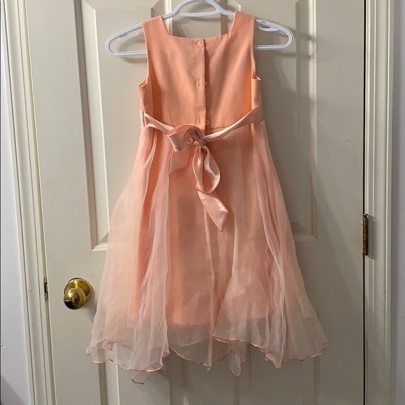 Salmon coloured netted dress - Picture 2 of 2
